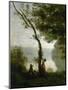 Tree and Woman, Souvenir of Mortefontaine, France-Jean-Baptiste-Camille Corot-Mounted Premium Giclee Print