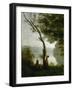Tree and Woman, Souvenir of Mortefontaine, France-Jean-Baptiste-Camille Corot-Framed Giclee Print