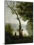 Tree and Woman, Souvenir of Mortefontaine, France-Jean-Baptiste-Camille Corot-Mounted Giclee Print
