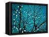 Tree at Night with Lights-Myan Soffia-Framed Stretched Canvas