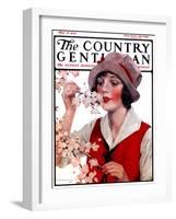 "Tree Blossoms," Country Gentleman Cover, May 16, 1925-J. Knowles Hare-Framed Giclee Print