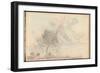 Tree by the Sea (Black Pencil and Pastel on Paper)-Claude Monet-Framed Giclee Print