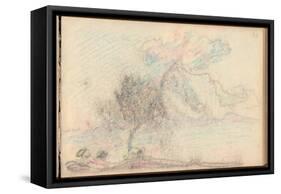 Tree by the Sea (Black Pencil and Pastel on Paper)-Claude Monet-Framed Stretched Canvas