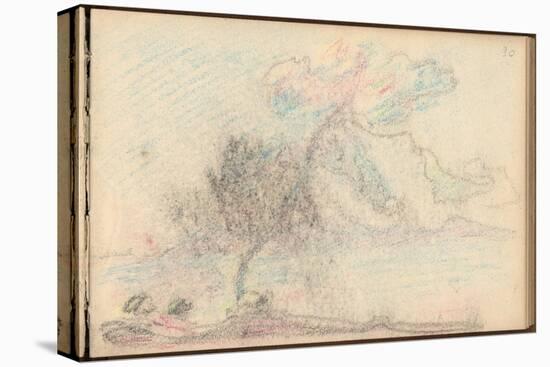 Tree by the Sea (Black Pencil and Pastel on Paper)-Claude Monet-Stretched Canvas