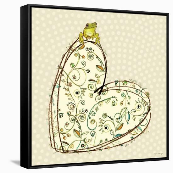 Tree Frog + Heart-Robbin Rawlings-Framed Stretched Canvas