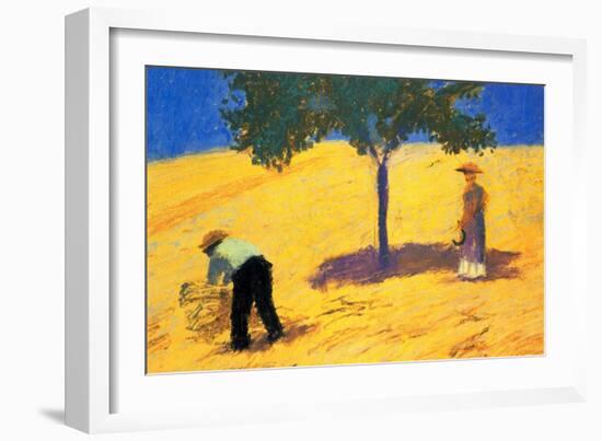 Tree in Cornfield-Auguste Macke-Framed Art Print