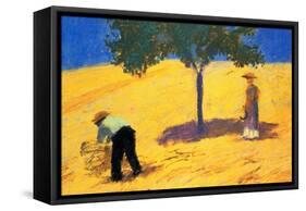 Tree in Cornfield-Auguste Macke-Framed Stretched Canvas