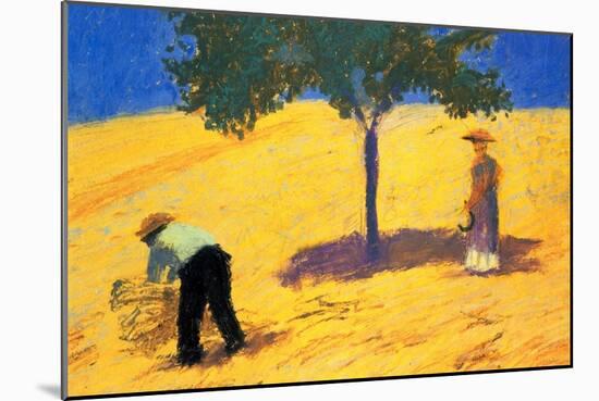 Tree In Cornfield-Auguste Macke-Mounted Art Print