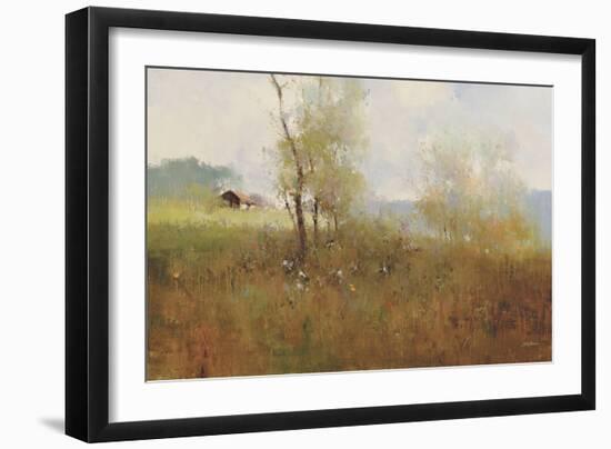 Tree in the Field-null-Framed Art Print