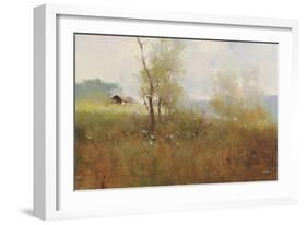 Tree in the Field-null-Framed Art Print