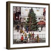 "Tree in Town Square," December 4, 1948-Stevan Dohanos-Framed Giclee Print