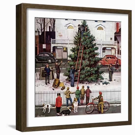 "Tree in Town Square," December 4, 1948-Stevan Dohanos-Framed Giclee Print