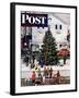 "Tree in Town Square," Saturday Evening Post Cover, December 4, 1948-Stevan Dohanos-Framed Giclee Print