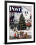 "Tree in Town Square," Saturday Evening Post Cover, December 4, 1948-Stevan Dohanos-Framed Giclee Print