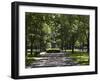 Tree Lined Central Mall in Commonwealth Avenue, Boston, Massachusetts, USA-Amanda Hall-Framed Photographic Print