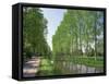 Tree Lined River Bank in Spring, Marais Poitevin, Deux Sevres Near Coulon, Poitou Charentes, France-Michael Busselle-Framed Stretched Canvas