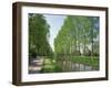 Tree Lined River Bank in Spring, Marais Poitevin, Deux Sevres Near Coulon, Poitou Charentes, France-Michael Busselle-Framed Photographic Print