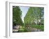 Tree Lined River Bank in Spring, Marais Poitevin, Deux Sevres Near Coulon, Poitou Charentes, France-Michael Busselle-Framed Photographic Print