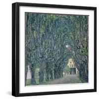 Tree-lined road leading to the manor house at Kammer, Upper Austria (1912)-Gustav Klimt-Framed Premium Giclee Print