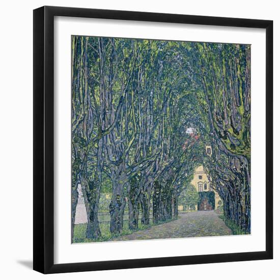 Tree-lined road leading to the manor house at Kammer, Upper Austria (1912)-Gustav Klimt-Framed Premium Giclee Print