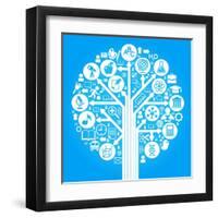 Tree of Knowledge. the Concept of the Learning Sciences.The Abstraction of the Icons on the Subject-VLADGRIN-Framed Art Print