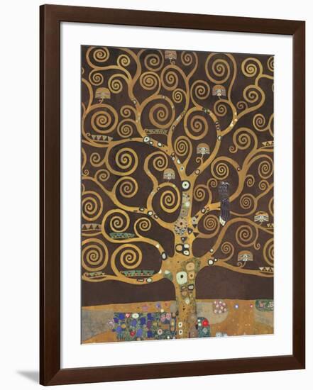 Tree of Life (Brown Variation) V-Gustav Klimt-Framed Art Print