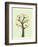 Tree of Life-Jazzberry Blue-Framed Art Print