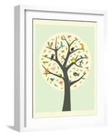 Tree of Life-Jazzberry Blue-Framed Art Print