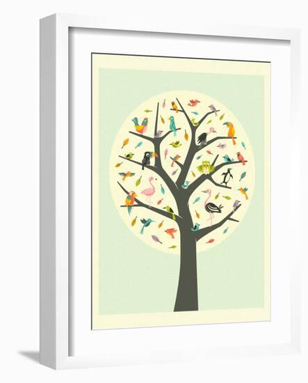 Tree of Life-Jazzberry Blue-Framed Art Print