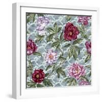 Tree Peony Scroll and Texture-Bill Jackson-Framed Giclee Print