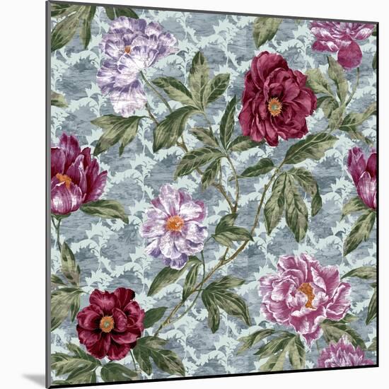 Tree Peony Scroll and Texture-Bill Jackson-Mounted Giclee Print