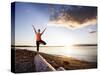 Tree Pose During Sunset on the Beach of Lincoln Park, West Seattle, Washington-Dan Holz-Stretched Canvas