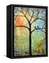 Tree Print Art Birds Sunshine Bluebirds-Blenda Tyvoll-Framed Stretched Canvas