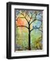 Tree Print Art Birds Sunshine Bluebirds-Blenda Tyvoll-Framed Art Print