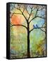 Tree Print Art Birds Sunshine Bluebirds-Blenda Tyvoll-Framed Stretched Canvas