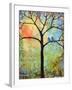 Tree Print Art Birds Sunshine Bluebirds-Blenda Tyvoll-Framed Art Print