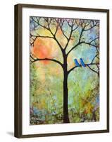 Tree Print Art Birds Sunshine Bluebirds-Blenda Tyvoll-Framed Art Print