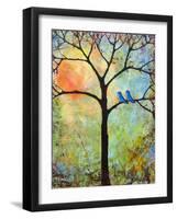 Tree Print Art Birds Sunshine Bluebirds-Blenda Tyvoll-Framed Art Print