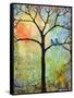 Tree Print Art Birds Sunshine Bluebirds-Blenda Tyvoll-Framed Stretched Canvas