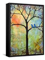 Tree Print Art Birds Sunshine Bluebirds-Blenda Tyvoll-Framed Stretched Canvas