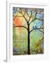 Tree Print Art Birds Sunshine Bluebirds-Blenda Tyvoll-Framed Art Print