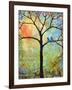 Tree Print Art Birds Sunshine Bluebirds-Blenda Tyvoll-Framed Art Print