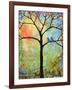 Tree Print Art Birds Sunshine Bluebirds-Blenda Tyvoll-Framed Art Print