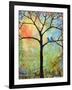 Tree Print Art Birds Sunshine Bluebirds-Blenda Tyvoll-Framed Art Print