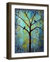 Tree Print Twilight Blue-Blenda Tyvoll-Framed Art Print