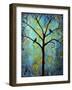 Tree Print Twilight Blue-Blenda Tyvoll-Framed Art Print