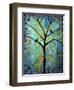 Tree Print Twilight Blue-Blenda Tyvoll-Framed Art Print