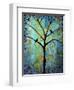 Tree Print Twilight Blue-Blenda Tyvoll-Framed Art Print