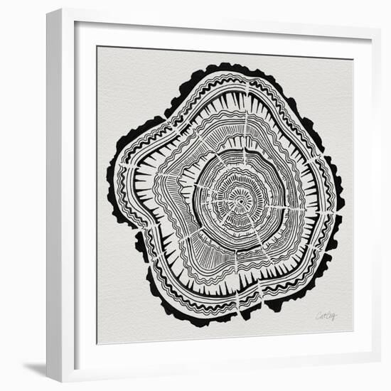 Tree Rings Black on White-Cat Coquillette-Framed Giclee Print