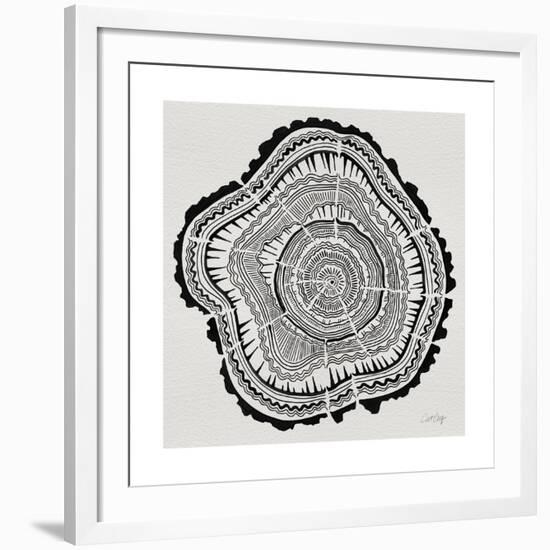 Tree Rings Black on White-Cat Coquillette-Framed Giclee Print
